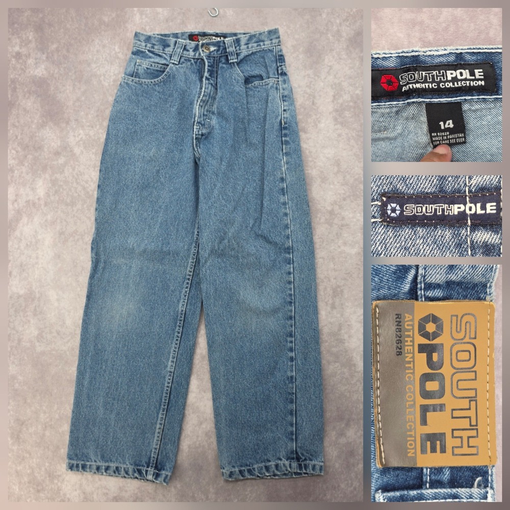 Vintage Southpole Authentic Collection Baggy Wide Leg Jeans Medium Wash Sz 14